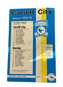 CARDIFF CITY V BURNLEY - DIVISION TWO - 5/5/1979 - AUTOGRAPHED - Picture 1 of 1