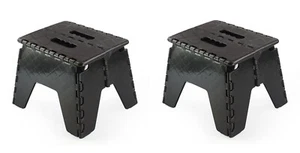 2x Folding Step Stool Multi Purpose Foldable Portable Home Kitchen 150KG Black - Picture 1 of 1