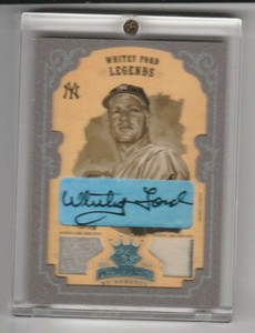 2004 Donruss Diamond Kings #168 Whitey Ford Auto Dual Jersey  #'d /5. Yankees