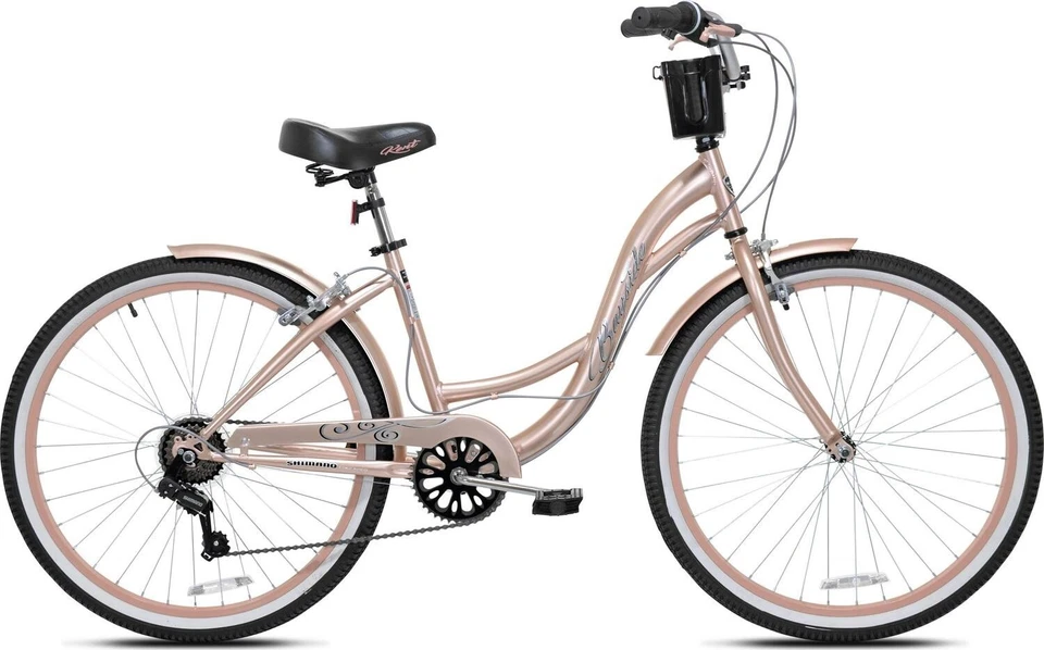 26" Women's Beach Cruiser Bike Aluminum Frame Comfy Ride, 7-Speed, Springer Seat - Image 1 of 1