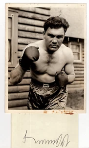 1933 Type 1 Photo Heavyweight Champ Max Schmeling + Auto Index Card Autograph - Picture 1 of 2