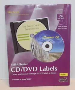 NEU Printer Creation Tintenstrahl selbstklebende CD/DVD Etiketten 2 Etiketten/Blatt 12 Blatt - Bild 1 von 2