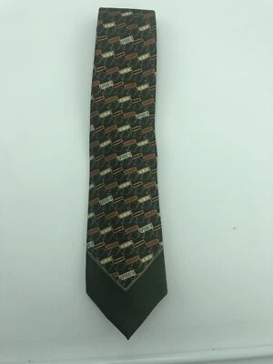 Gianfranco Ferre 绿色签名丝绸领带意大利制造-全新 — 第 1/4 张图片