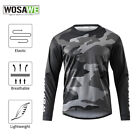 WOSAWE Men's Downhill Jersey Breathable Loose MTB Shirt Long Sleeve Racing Tops