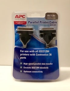 APC 6ft Parallel Printer Cable IEEE1284 Centronics DB25 to C36 NIP - Picture 1 of 3