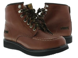 Herren Braun Cognac Leder Robust Langlebig Strapazierfähig Arbeitsstiefel Bequem Leger - Bild 1 von 8