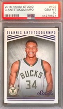 2016 Panini Studio #102 Giannis Antetokounmpo PSA 10 GEM MT  Pop 11