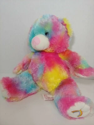 The Bear Factory teddy bear rainbow foot tie dye 2001 plush stuffed animal  - Image 1 of 4