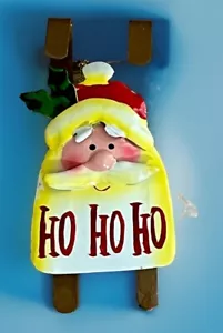 Faccia di Babbo Natale in metallo sulla slitta di KIP Don Wasserman Intl ornamento 4" - Foto 1 di 4