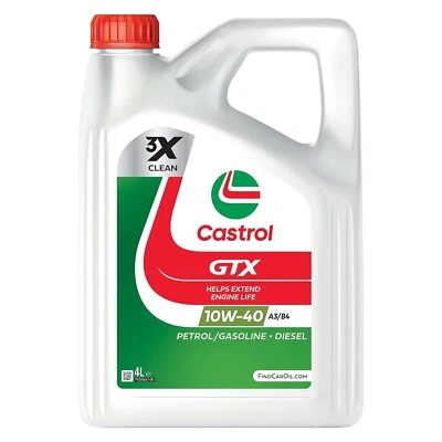 OLIO MOTORE ORIGINALE CASTROL GTX X3 10W40 BENZINA E DIESEL A3/B4 LT. 4 LITRI