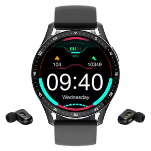 Smart Watch Bluetooth con Auricolari Stereo Auricolari Wireless 2 in 1 Orologio da polso - Foto 1 di 13