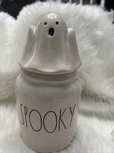 Rae Dunn Halloween Spooky Figural Ghost Canister with Lid #C351 New - Picture 1 of 6