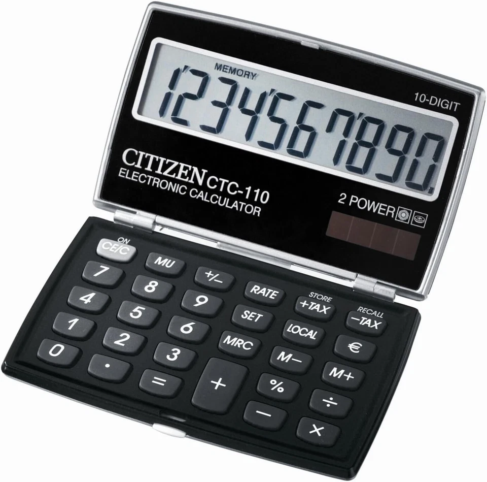 Citizen CTC 110bk Premium Black Electronic Tax Calculator 10 Large Numbers New - Image 1 of 1