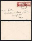 Australia 1927 1 1/2d x 2 (right stamp damaged) on surface mail to Baghdad