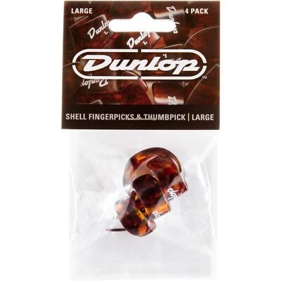 JIM DUNLOP Dunlop Picks Shell Finger and Thumbpick Players Pack - Confezione da 4 - Grande