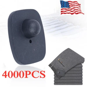 4000PCS EAS Hard Tags Security Lock Tags+Pin Anti Theft Clothing Magnetic Buckle - Picture 1 of 12