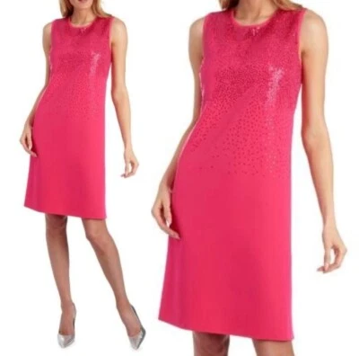 Tahari Sleeveless Formal  Evening Cocktail Dress Size 10 Sequin Embellished $110 - Image 1 of 4