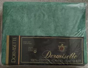 Dormisette VERDE flanella full size lenzuolo piatto puro cotone Germania Ovest NOS - Foto 1 di 4