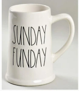 Rae Dunn Artisan Collection Sunday Funday Coffee Mug Beer Stein Large Lettering - Picture 1 of 2