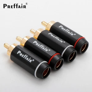 4PCS Gold Plated RCA Plugs Audio Connectors Male Adapters for HiFi Signal Cables - Picture 1 of 23