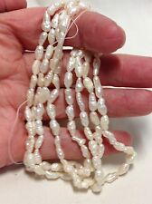 Freeform Natural Freshwater Pearl Beads, 16" Strand, each bead approx. 8x3mm