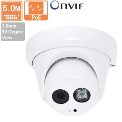 OWLGUARD 5MP 1920P H.265 PoE IP Dom Camera Waterproof 3.6mm 90 Degree View Angle