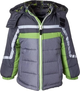 Sportoli Boys' Fleece Lined Hooded Colorblock Winter Puffer Bubble Jacket Coat - - Picture 1 of 4