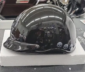 RARE 2002 Harley-Davidson Piggy Bank Skull Helmet Black Silver Ceramic 97830-03V - Bild 1 von 9