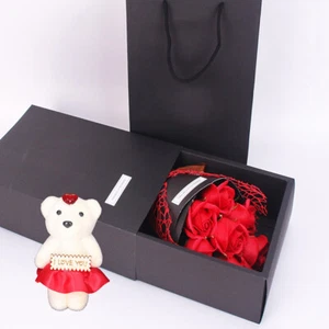 7 Rose Soap Flower Gift Box Small Bouquet for wedding Valentine day GiftsB Hw - Picture 1 of 14