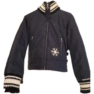 Giacca maglione vintage Miss Sixty Y2K donna nero/crema taglia small lana nylon - Foto 1 di 17