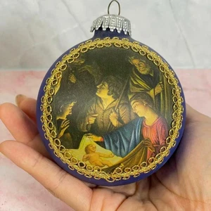 VINTAGE Germania Ovest Neonato Bicchiere Decorazione Natalizia Blu - Foto 1 di 9