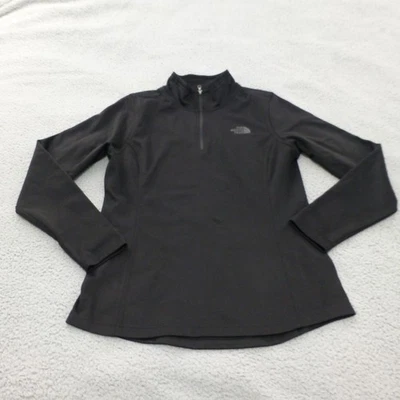 Толстовка женская The North Face большая 1/4 на молнии черная флисовая куртка пуловер - Изображение 1 из 4