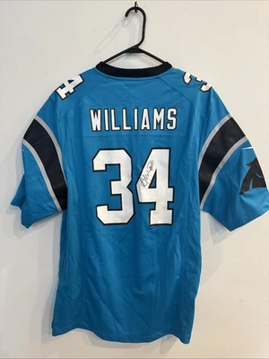 Camiseta deportiva Nike de los Carolina Panthers usada y firmada por DeAngelo Williams sin certificado de autenticidad Foto 1 de 4