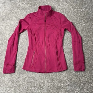 Chaqueta Lululemon Define Luon Granada Roja Rosa Cremallera Talla 4 Agujeros para los Pulgares Rara - Imagen 1 de 14