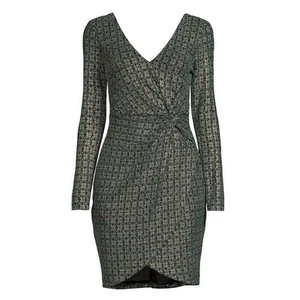 Guess Women's Metallic Dew-Drop Knit Dress Green Size 2 NWT - Picture 1 of 7