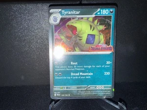 Pokemon TCG Tyranitar 135 S&V Paldea Evolved Stamped Cosmos Holo Promo Card NM+ - Picture 1 of 2