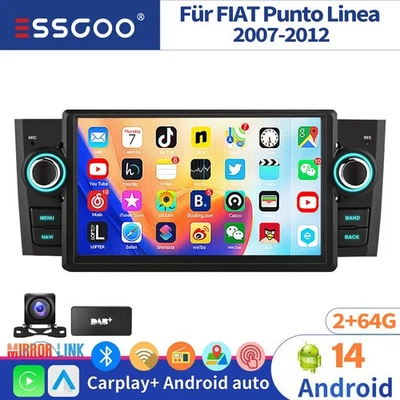 Für Fiat Linea Punto 07-12 Autoradio Carplay Android14 64G GPS NAVI WIFI BT DAB+ - Bild 1 von 4