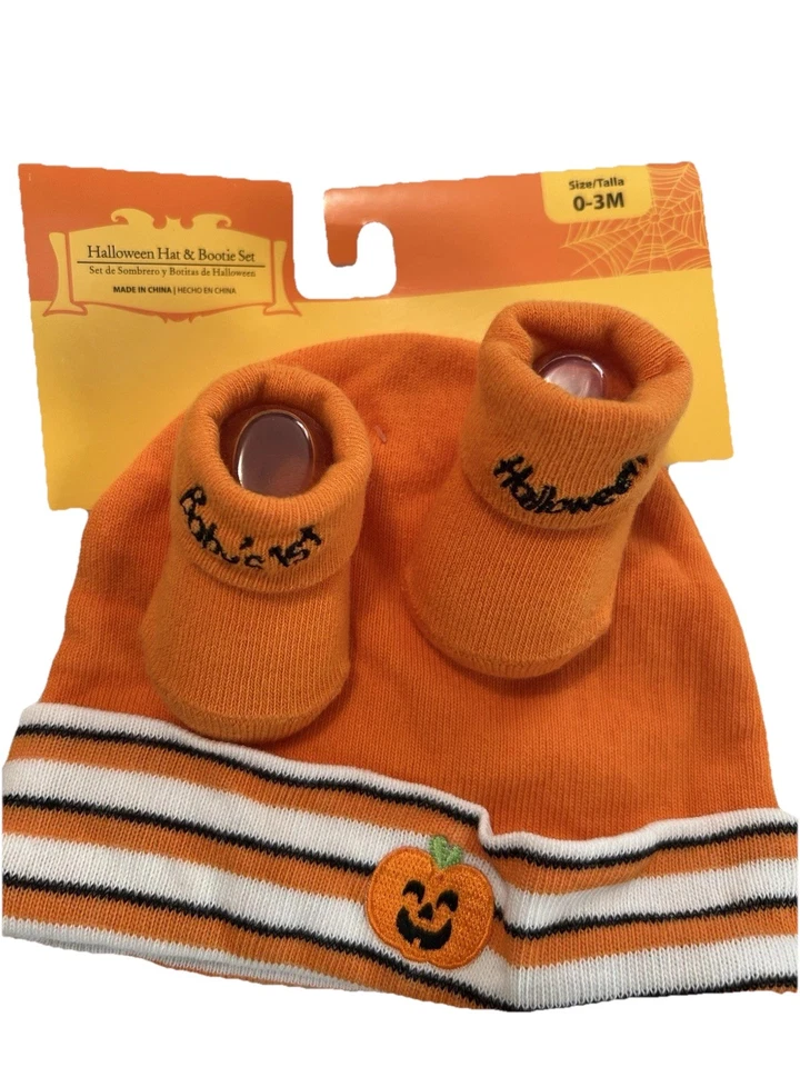 Bebé Primer Juego de Sombrero y Botas Halloween 0-3 Meses Nuevo con Etiquetas Foto 1 de 4