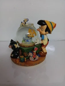 Vintage Disney Pinocchio Toyland Fishbowl Cleo Figoro Musical Snow Globe Herbert - Picture 1 of 10