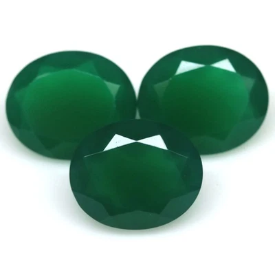 11,81 quilates 3 piezas ágata verde Botswana ovalada sin calefacción Foto 1 de 4