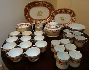 Chamberlain-Worcester Dinnerware China c.1791-1852 Orange w/Gold SOLD SEPARATELY - Picture 1 of 96