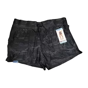 Pantalones cortos activos para mujer 90 Degree negros camuflados grandes - Imagen 1 de 2