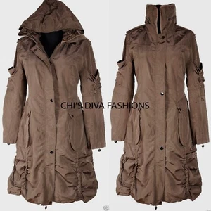Chaqueta Abrigo Largo LAGENLOOK QUIRKY GÓTICO PUNK con Capucha Forrado de Lanza Tallas UK 14-24 - Imagen 1 de 4