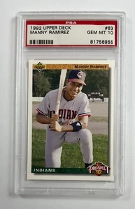 1992 Upper Deck #63 Manny Ramirez PSA 10 Gem Mint GC40-6955* - Picture 1 of 2