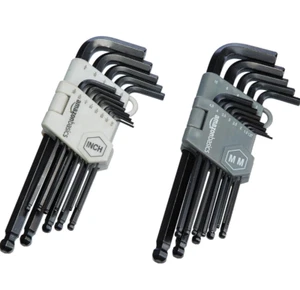 Hex Key Allen Long Arm Set w/ Ball End, Metric/Standard Sizes 13 Pieces [1 SET] - Picture 1 of 5