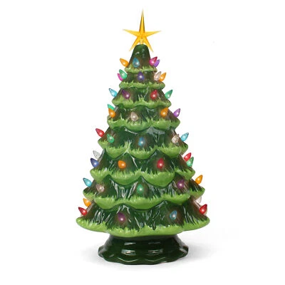 Milltown Merchants 15.5" Ceramic Christmas Trees - Lighted Vintage Ceramic Trees - Image 1 of 4
