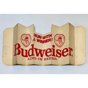 Vtg Budweiser CSUB Cal State Bakersfield Roadrunners Track Car Shade Sunshade - Picture 1 of 3