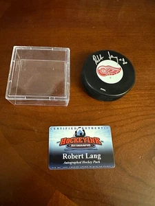 Robert Lang #20 Autographed Detroit Red Wings Hockey Puck - Picture 1 of 5