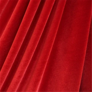 French (Red) 4 WAY Spandex Stretch Velvet Fabric By The Yard// Smooth Back - Picture 1 of 6