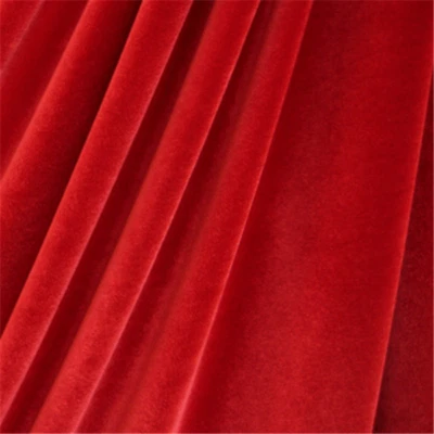 Tela de terciopelo elástico de spandex francés (rojo) de 4 vías por yarda// espalda lisa Foto 1 de 4